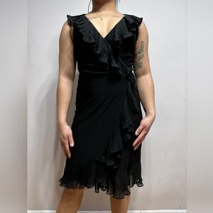 White House Black Market Ruffled Asymmetrical Dress